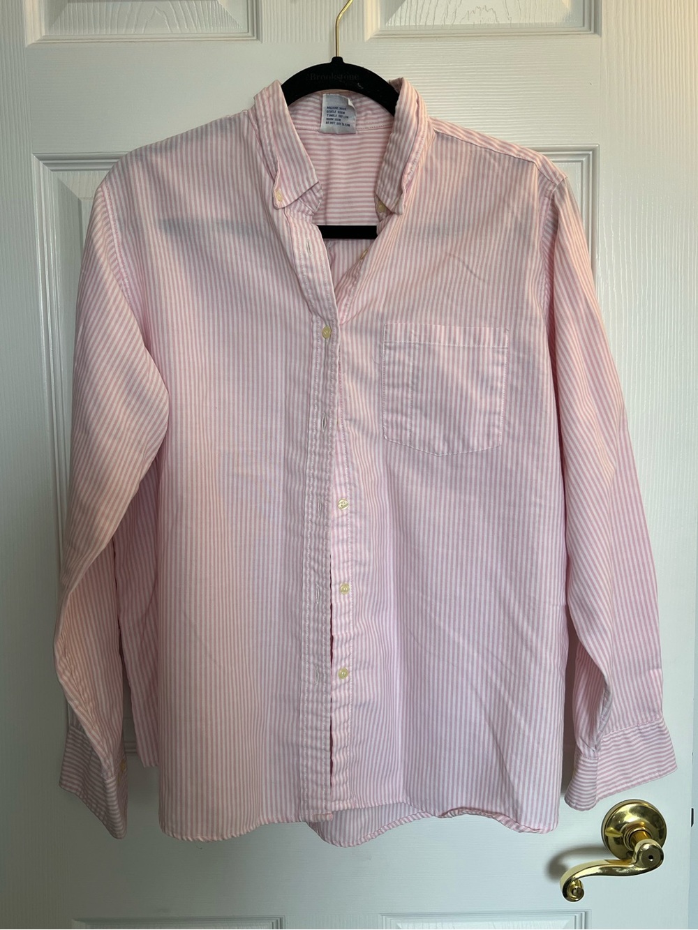 Vintage Pink & White Stripe Button Up